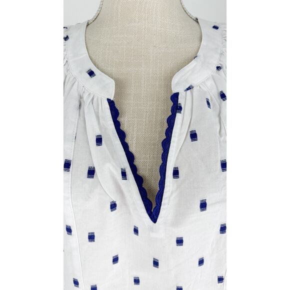 Tyler Boe Womens Molly Blouse 3/4 Sleeve Split Neck Cotton Size Small White NWT - Picture 6 of 13